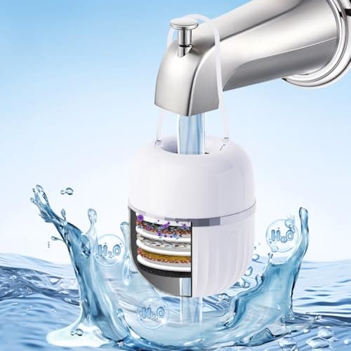 Bath Water Filter for Tub,Bath Water Filter Removes Hundreds of Contaminants for Softer Skin and Hair 5000 Gallons of Filtration Easy to Install for bathroom (White) - Image 1