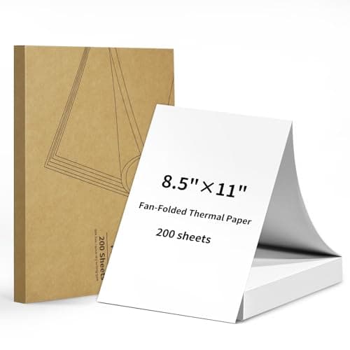 Gloryang Thermal Printer Paper 8.5 x 11 Inch US Letter Size, Quick-Dry Fan-Folded Thermal Paper, Advanced Thermal Printing, Compatible with Gloryang&JADENS PD-A4 Portable Printer, 200 Sheets - Image 1