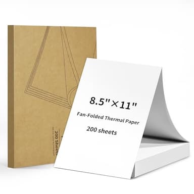 Gloryang Thermal Printer Paper 8.5 x 11 Inch US Letter Size, Quick-Dry Fan-Folded Thermal Paper, Advanced Thermal Printing, Compatible with Gloryang&JADENS PD-A4 Portable Printer, 200 Sheets - Image 1