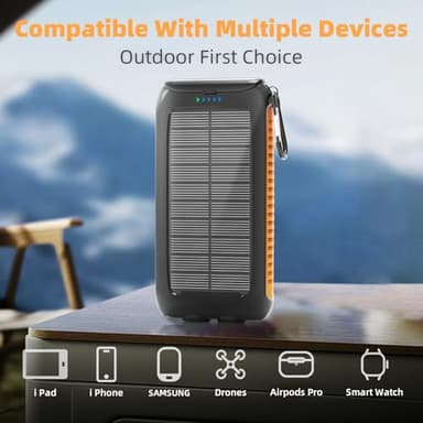 Solar Charger Power Bank 49800mAh - Portable Fast Charging Power Bank with Type-C & Dual USB Ports, Compatible with iPhone, Samsung & More, Waterproof Solar Panel for Camping, Hiking, and Outdoor Use - Image 5