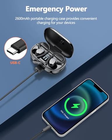 Wireless Earbuds, 128Hrs Bluetooth 5.3 Headphones Sport, Bluetooth Earbuds with ENC Noise Canceling Mic, Bass Stereo Wireless Earphones, IP7 Waterproof Over Ear Buds with Earhooks for Fitness/Running - Image 8