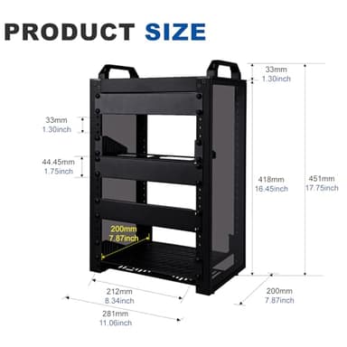 GeeekPi 8U Server Cabinet, 10 inch Server Rack for Network, Servers, Audio, and Video Equipment, DeskPi RackMate T1 Rackmount, 7.87 inch Depth - Image 3
