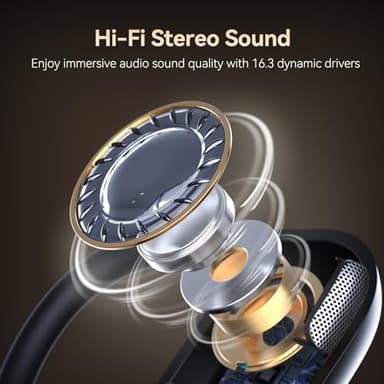 CXK Open Ear Headphones with Mic, Bluetooth Headset with AI Noise Cancellation Microphone Bluetooth 5.3 Air Conduction Headphones Wireless Headset with Mic for Work Call Meeting Driving - Image 7