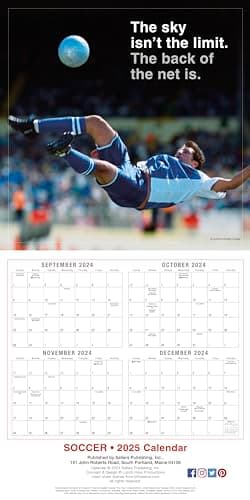 Soccer 2025 Wall Calendar, 16-Months Sports Calendar, 12" x 12" - Image 3