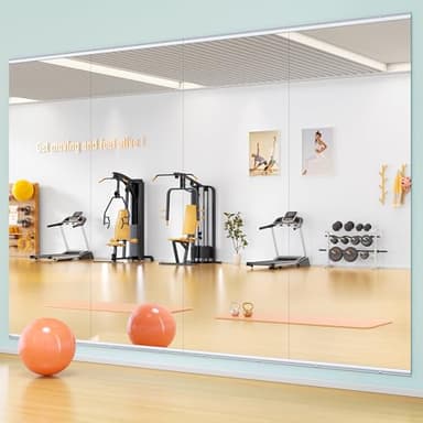 Hasipu Home Gym Mirror 79" L x 36" W - 2PCS Large Full Body Mirror for Yoga, Wall-Mounted Mirrors for Fitness, Garage, Dance Studio, 0.16in Tempered Glass Frameless - Image 5