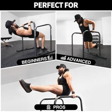 KAKICLAY 2025 Upgrade World's Best Strongest Premium Dip Bars With Adjustable Ultra-Stable Settings & Non-Slip Feet - USA Original Patent, Designed, Shipped, Warranty - Image 5