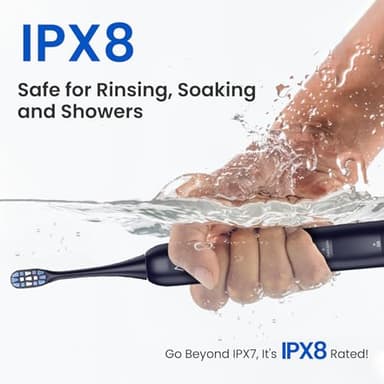 Marlincare Sonic Electric Toothbrush for Adults&Teens - 180 Days Battery Life, Seamless Button&48000RPM Rechargeable Tooth Brush, 4 Replacement Heads for Deep Clean/Smart Timer/4 Brushing Modes/IPX8 - Image 6