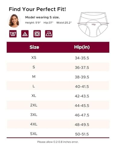 INNERSY Period Underwear for Women High Waisted Leak-Proof Postpartum Menstrual Panties 3-Pack (Classic Black, 5X-Large) - Image 6
