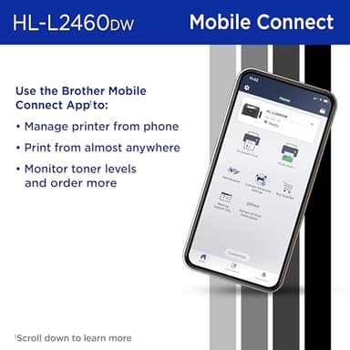 Brother HL-L2460DW Wireless Compact Monochrome Laser Printer with Duplex, Mobile Printing, Black & White Output - Image 5