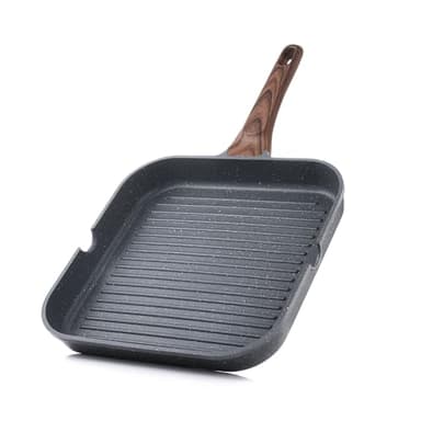 SENSARTE Nonstick Grill Pan for Stove Tops, Versatile Griddle Pan with Pour Spouts, Square Grill Pan for Big Cooking Surface, Durable Grill Skillet for Indoor & Outdoor Grilling. PFOA Free, 11 Inch - Image 1