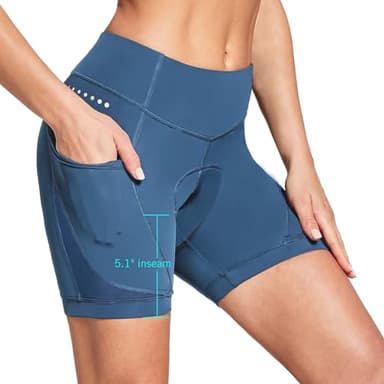 baleaf 4D Padded Bike Shorts Women Cycling Underwear Gel Padding Pockets Blue II XL - Image 2