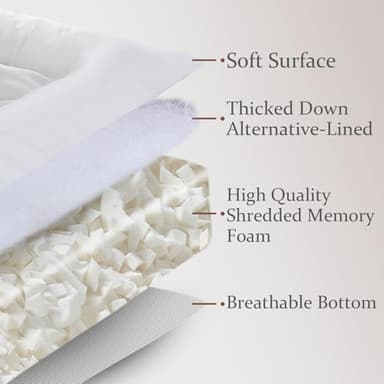WhatsBedding 5 Inch Memory Foam Mattress Topper Twin Size, Supportive Fluffy Shredded Memory Foam Filled Pillow Top, Extra Soft Bed Topper for Back Pain Relief, 39x75x5 Inch - Image 4