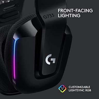 Logitech G733 Lightspeed Wireless Gaming Headset, Suspension Headband, Lightsync RGB, Blue VO!CE Mic, PRO-G Audio – Black, Gaming Headset Wireless, PC, PS5, PS4, Switch Compatible - Image 4