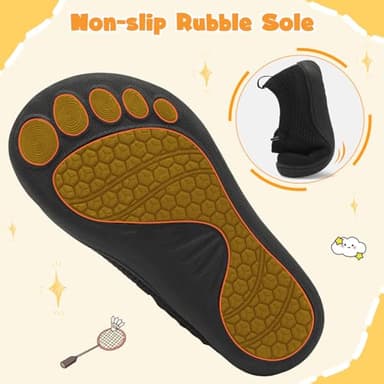 LeIsfIt Toddler Shoes Girls Boys Wide Shoes Kids Zero Drop Minimalist Sneakers Barefoot Slip on Tennis Sneakers Black 6 Toddler - Image 7