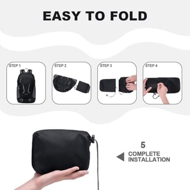 MIYCOO Backpack - Ultra Lightweight Packable Backpack for Travel Camping, 45L Hiking Back Pack Waterproof Foldable Daypack for Men Women Black - Image 5