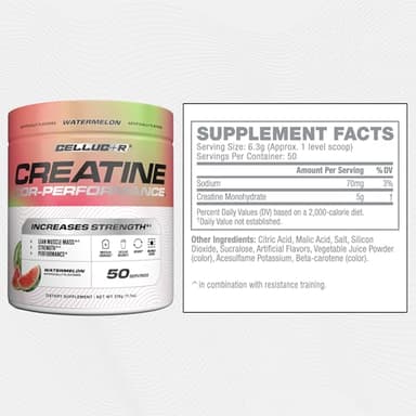 Cellucor Creatine Powder, Watermelon Flavor - Increases Strength, Lean Muscle Mass & Endurance, Micronized Creatine for Fast Absorption, 5g Creatine per Serving, 50 Servings - Image 8