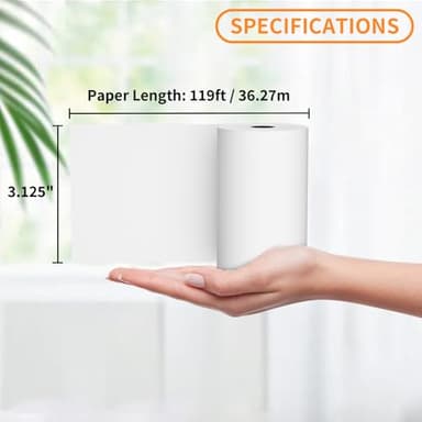 PAPRMA 3 1/8'' x 119ft' Thermal Paper Receipt 50 Rolls, Receipt Paper POS Cash Register Paper for Credit Card Machine Square Terminal Printer - Image 2