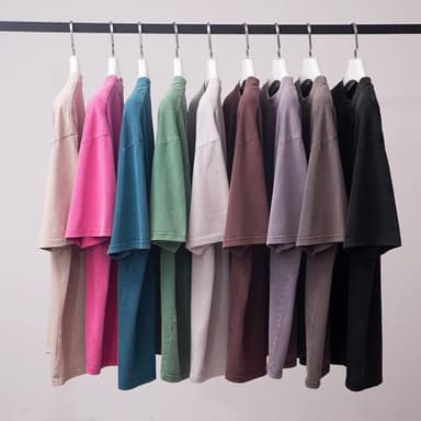 2 Pack Men's Oversized Cotton T-Shirts Loose Fit Vintage Tee Short Sleeve Casual Tshirts Solid Tops(BGPK,XL) - Image 6