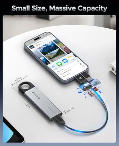 ORICO 256GB External SSD Up to 1050MB/s, Hanging Hole Design Portable Solid State Drive, USB C&A 2 in 1 Cable, Reliable Storage for Type-C Smartphone, Tablets, Laptops - C10 - Image 2