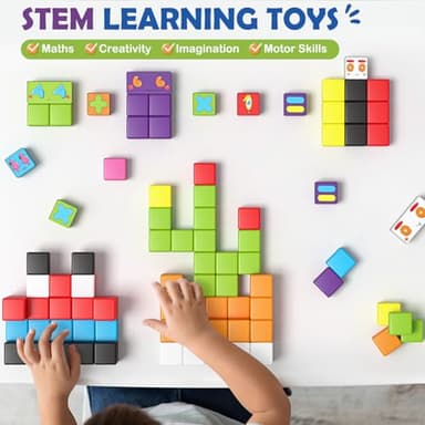 Magnetic Blocks World Building Blocks Edition, STEM Educational Montessori Sensory Learning Toddlers Toys for 3 4 5 Year Old Boys Girls, Number Games 1-10, Birthday Gifts for 3-5 4-8 Year Old Kids - Image 3