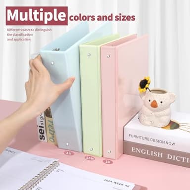 SUNEE 3 Ring Binder 2 Inch 2 Pack, Clear View Binder Three Ring PVC-Free (Fit 8.5x11 Inches) for School or Office Supplies, Pink - Image 6