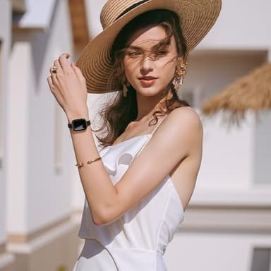 STIROLL Slim Leather Bands Compatible with Apple Watch Band 49mm 46mm 45mm 44mm 42mm(Series 3 2 1), Top Grain Leather Watch Thin Wristband for iWatch Ultra SE Series 11 10 9 8 7 6 5 4(Black Gold) - Image 6