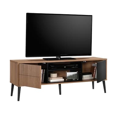 Sauder Ambleside Modern TV Credenza, L: 55.91" x W: 15.67" x H: 20.87", Serene Walnut - Image 6