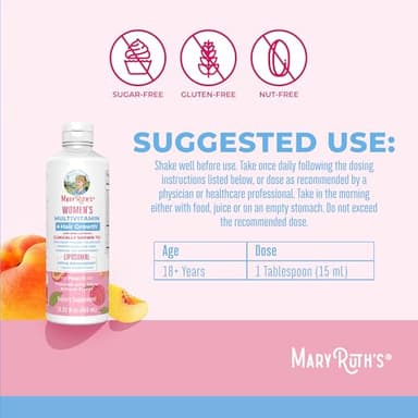 MaryRuth Organics Women's Multivitamin+Lustriva Hair Growth Liposomal | Biotin 10000mcg | Clinically Tested for Thicker Hair, Wrinkles, Fine Lines, Skin Care with Ashwagandha&Maca Root | 15.22 Fl Oz - Image 3