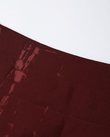 AUROLA Serpent Seamless Scrunch Workout Shorts for Women,Tummy Control Squat Proof Ribbed Thick Active Gym Short,Burgundy,XL - Image 4
