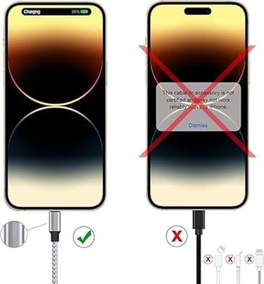 DAZHWA iPhone Charger 3pack 6ft MFi Certified Best New Nylon Braided Lightning Cable Cell Phone Fast Charger Cord Compatible with iPhone14/13/12/11Pro Max/XS/XR/X/8/7/6/5/SE/iPad More - Image 6