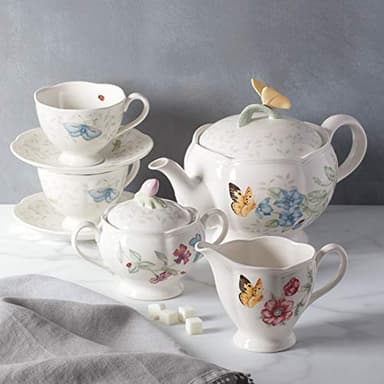 Lenox Butterfly Meadow 8-Piece Tea Set, Service for 2, White - Image 5