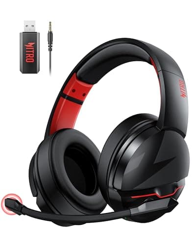 acer Wireless Gaming Headset, PS5 Headset with 2.4GHz for Ps5, Ps4, PC, Switch, Bluetooth 5.3 + 100Hrs Gaming Headphones with Noise Canceling Mic for Laptop, Mobile, Mac, 50mm Drivers (Red) - Image 1