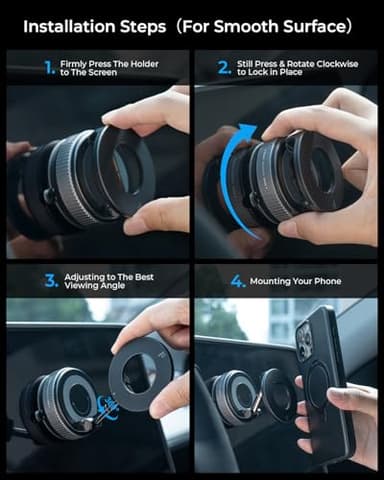 MRGLAS 2026 Upgraded Vacuum Magnetic Phone Holders for Your Car 360° Adjustable Absorption Magnetic Bracket 98LBS Magsafe Suction Cup Phone Mount for iPhone 17 Car Truck Accessories for Men Women - Image 7