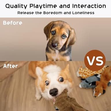 Nocciola Dog Squeaky Toys, 5 PCS Crinkle Plush Dog Toys, No Stuffing Dog Toys for Small Medium Large Dogs, Stuffless Puppy Toys for Boredom - Image 2