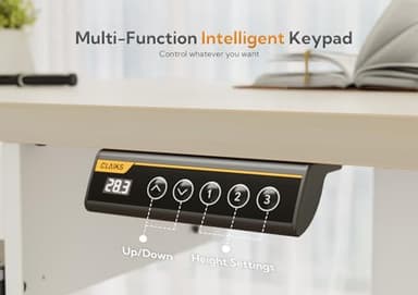 Claiks Standing Desk with Keyboard Tray, Electric Standing Desk Adjustable Height, 55x24 Inches Sit Stand up Desks with Splice Board, Raising Desks for Home Office, Natural - Image 7