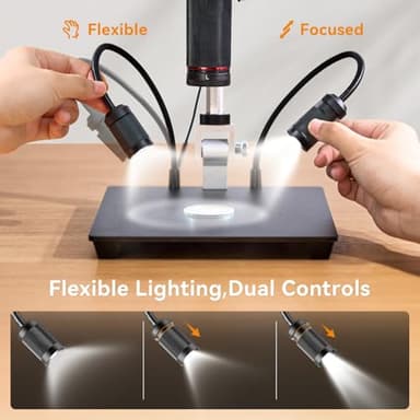 Elikliv 4K 3-Lens Digital Microscope: TL301-Magnetic Coin Microscope Magnifier Full Coin View, Soldering Microscopes for Adults with 7" IPS Screen, Side Lights, 10" Stand, PC/TV Compatible, 64GB - Image 9