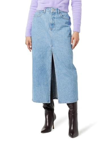 The Drop Women's Dixon Denim Column Skirt, Medium Indigo, M - Image 1