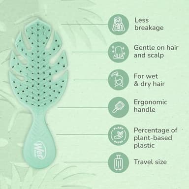 Wet Brush Go Green Mini Detangler, Green - Detangling Travel Hair Brush - Ultra-Soft IntelliFlex Bristles Glide Through Tangles & Gently Loosens Knots While Minimizing Pain, Split Ends & Breakage - Image 4
