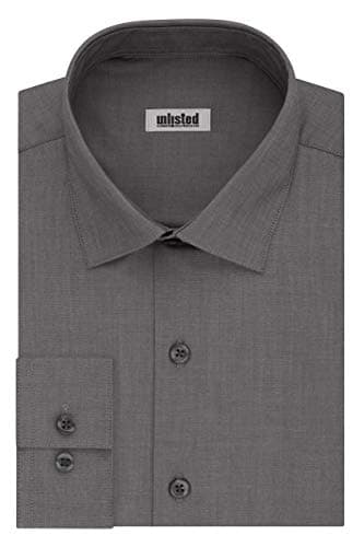 Unlisted by Kenneth Cole mens Big and Tall Solid Dress Shirt, Graphite, 18.5 Neck 37 -38 Sleeve US - Image 3