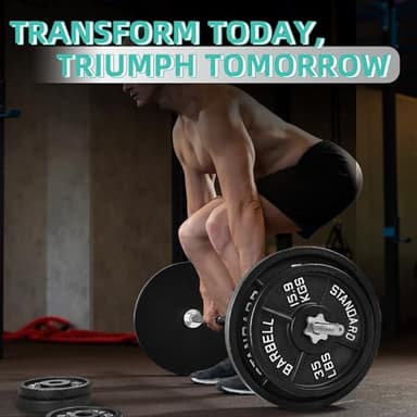 Fitvids Cast Iron 1" Standard Weight Plates Including 5FT Standard Barbell Bar & Star Locks, 45 Pounds Set (35 Lbs Plates + 10 Lbs Barbell Bar), Multiple Packages - Image 7