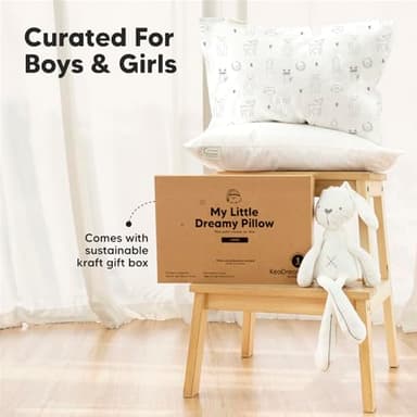 KeaBabies Toddler Pillow with Pillowcase, Jumbo 14X20 - Soft Organic Cotton Toddler Pillows for Sleeping - Machine Washable - Perfect for Travel, Toddler Bed Set (KeaFriends) - Image 9