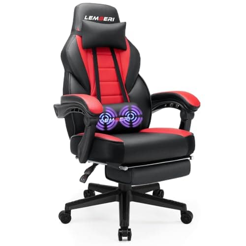LEMBERI Video Game Chairs with footrest, Big and Tall Gamer Chair for Adults, 400lb Capacity, Racing Style Computer Chair with Headrest and Lumbar Support - Image 1
