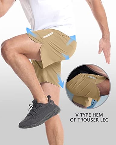 CANGHPGIN 2 Pack Mens Workout Athletic Shorts 7 inch Inseam Quick Dry Hiking Shorts Men Lightweight Sports Gym Shorts Running - Image 3