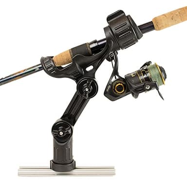 YakAttack Omega Pro Rod Holder | Track Mount Fishing Rod Holder for Kayak & Boat | Secure & Adjustable LockNLoad System | Compatible with Spinning, Casting, Fly Reels | Kayak Track Mount Accessories - Image 3