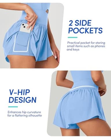IUGA Athletic Romper Tummy Control Padded Workout Romper with Shorts Running Onesie Jumpsuits Summer Outfits Set Gym Clothes - Image 3