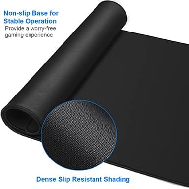 Large Gaming Mouse Pad, 31.5x15.7 inch Large Extended Computer Keyboard Mouse Mat, Water Resist Non-Slip Mousepad Rubber Base Long XXL Desk Mouse Pad for Work & Gaming, Office & Home, Black - Image 3