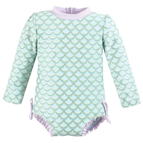 Hudson Baby Unisex Baby Rashguard Baby and Toddler Swimsuit, Mermaid, 8 Years - Image 1