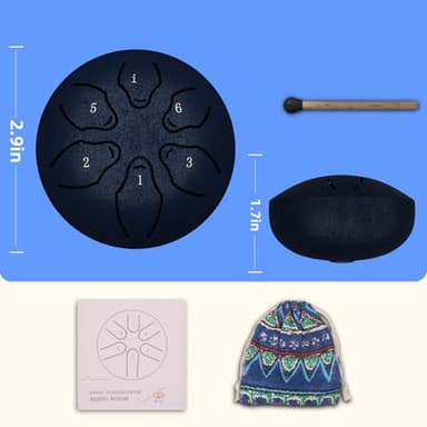 MENGBEI Rain Drum for Outside Garden,Chakra Drum for Rain Outdoor, Drum Rain Chime Waterproof,Rain Drum for Garden Instrument, chakra Drum 3 Inches 8 Notes, Chakra Rain Drum Outdoor (Blue), RTXY1 - Image 6