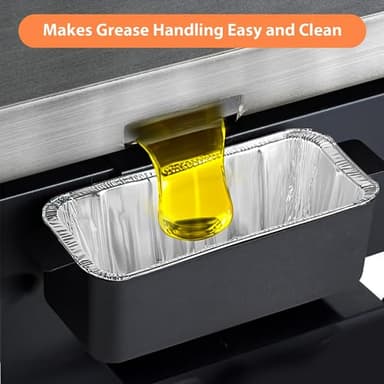 Whaleme 50-Pack 5017 Griddle Grease Cup Liners Aluminum Foil Drip Pan Grease Catcher Cup Liner for Griddle 17, 22, 28, 36 Inch Griddle, Disposable Grill Grease Trays - Image 2