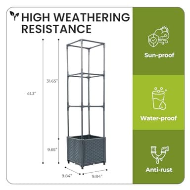 Tomato Planter with Trellis Cage Raised Garden Bed Planters Boxes with Tomato Plant Cages Support Self Watering Pots for Climbing Flowers Vegetable Vine Vegetables Patio Greenhouse Indoor Outdoor - Image 2